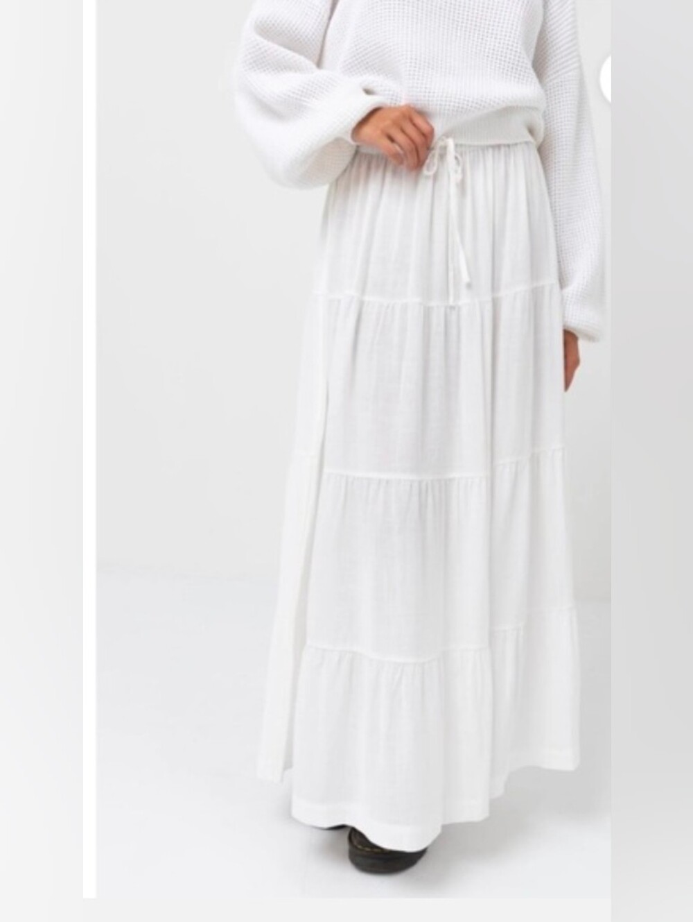 Rhythm. Classic White Maxi Skirt size 6 | Linen Blend - Picture 2 of 8